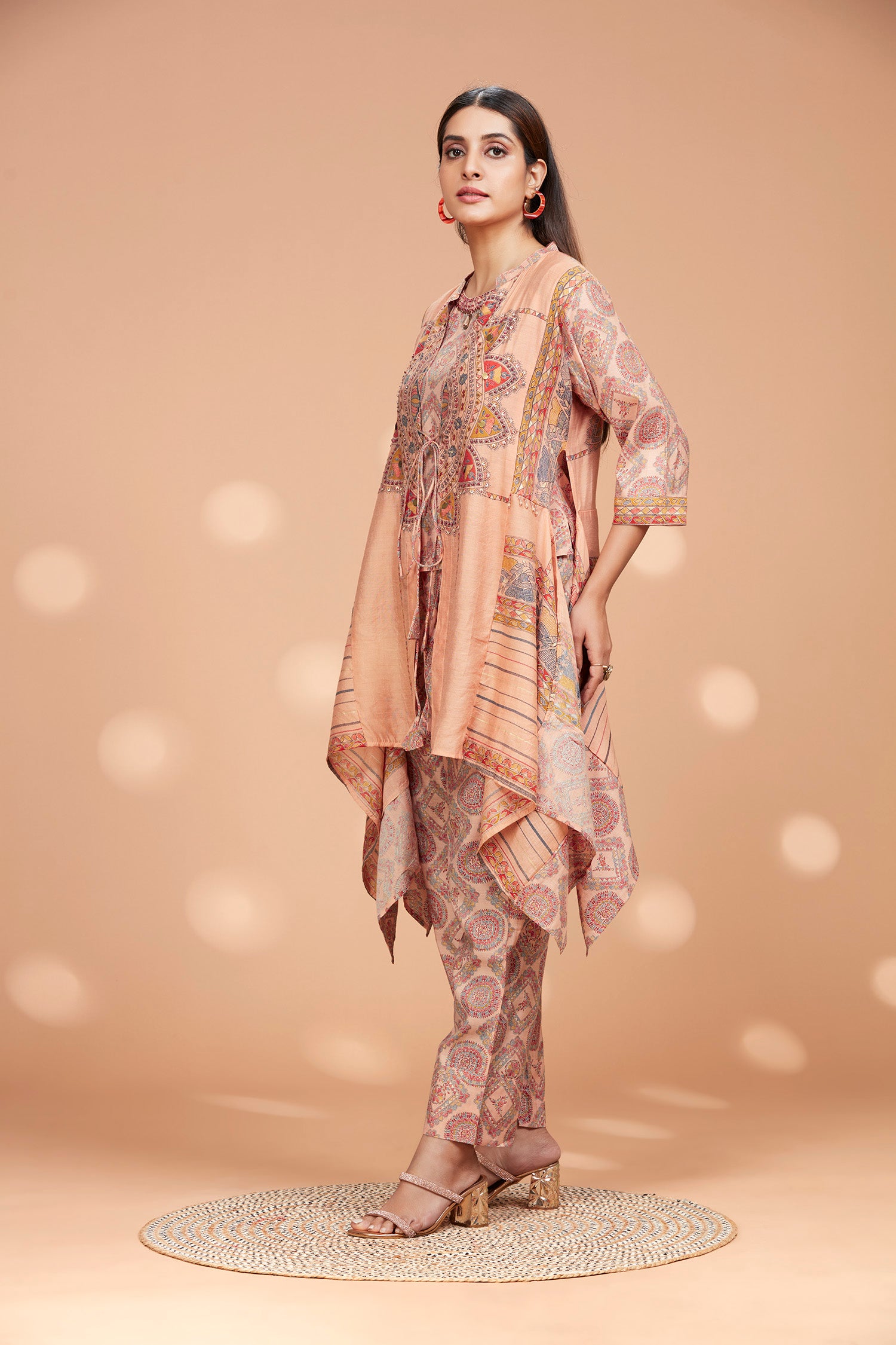 Chanderi Co-ord Set With Shrug image 2