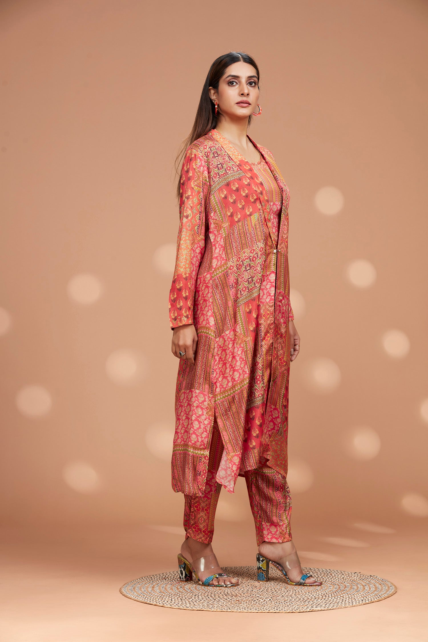 Muslin 3-PIECE Co-ord Set With Long Shrug image 2