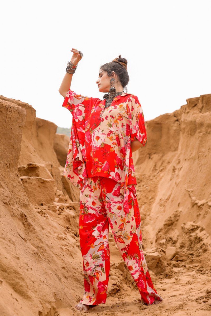 Rayon Shirt Style Co-ord Set image 2