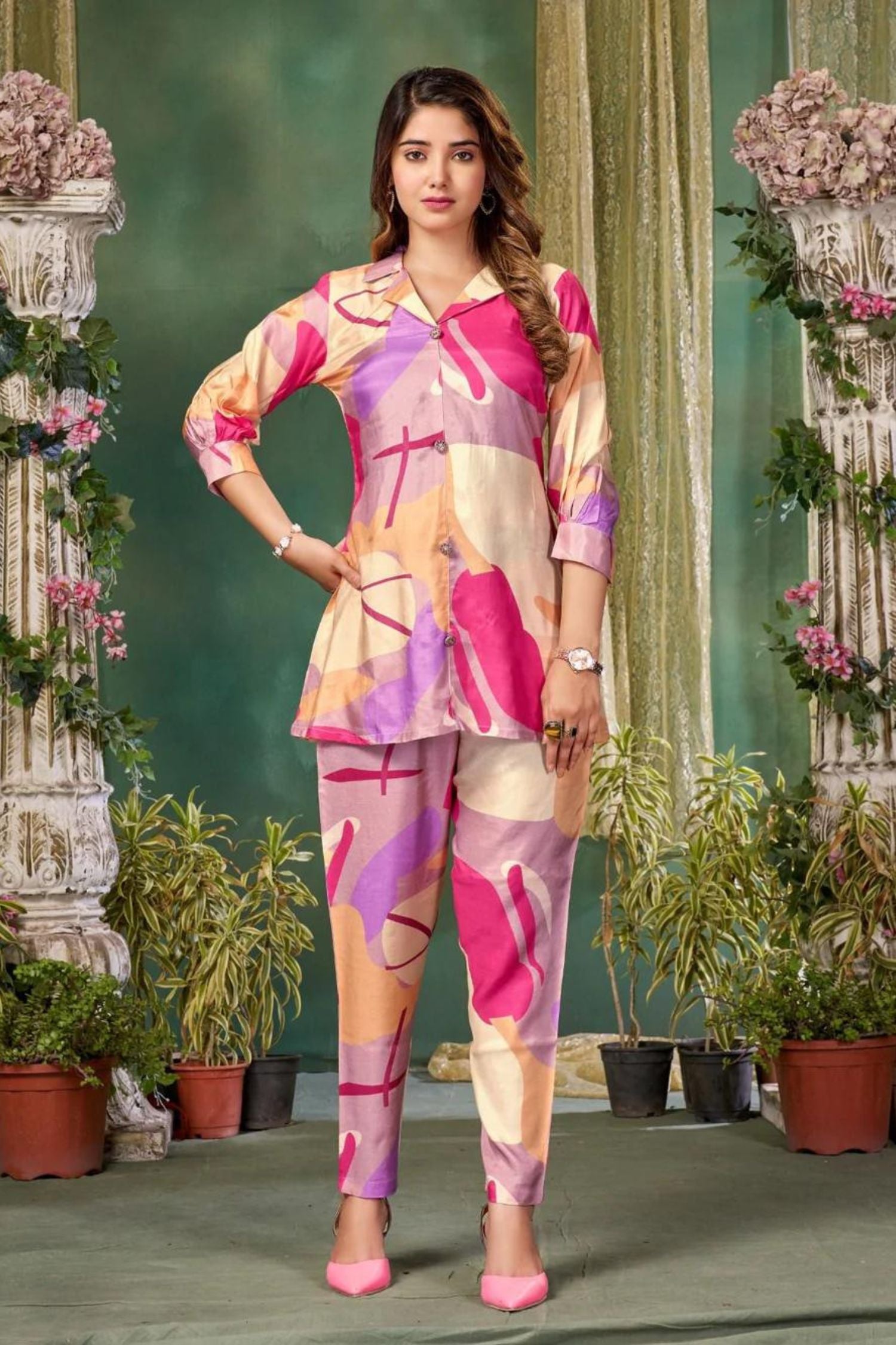 Floral Front Button Co-ord Set image 3
