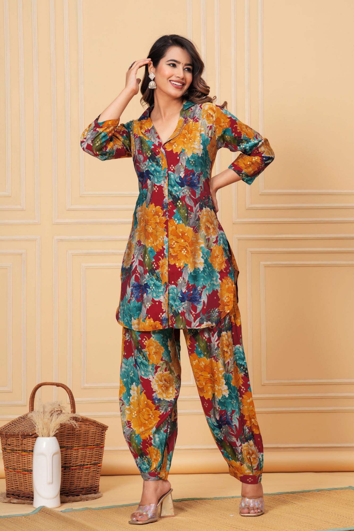 Pathani Big Floral Co-ord Set