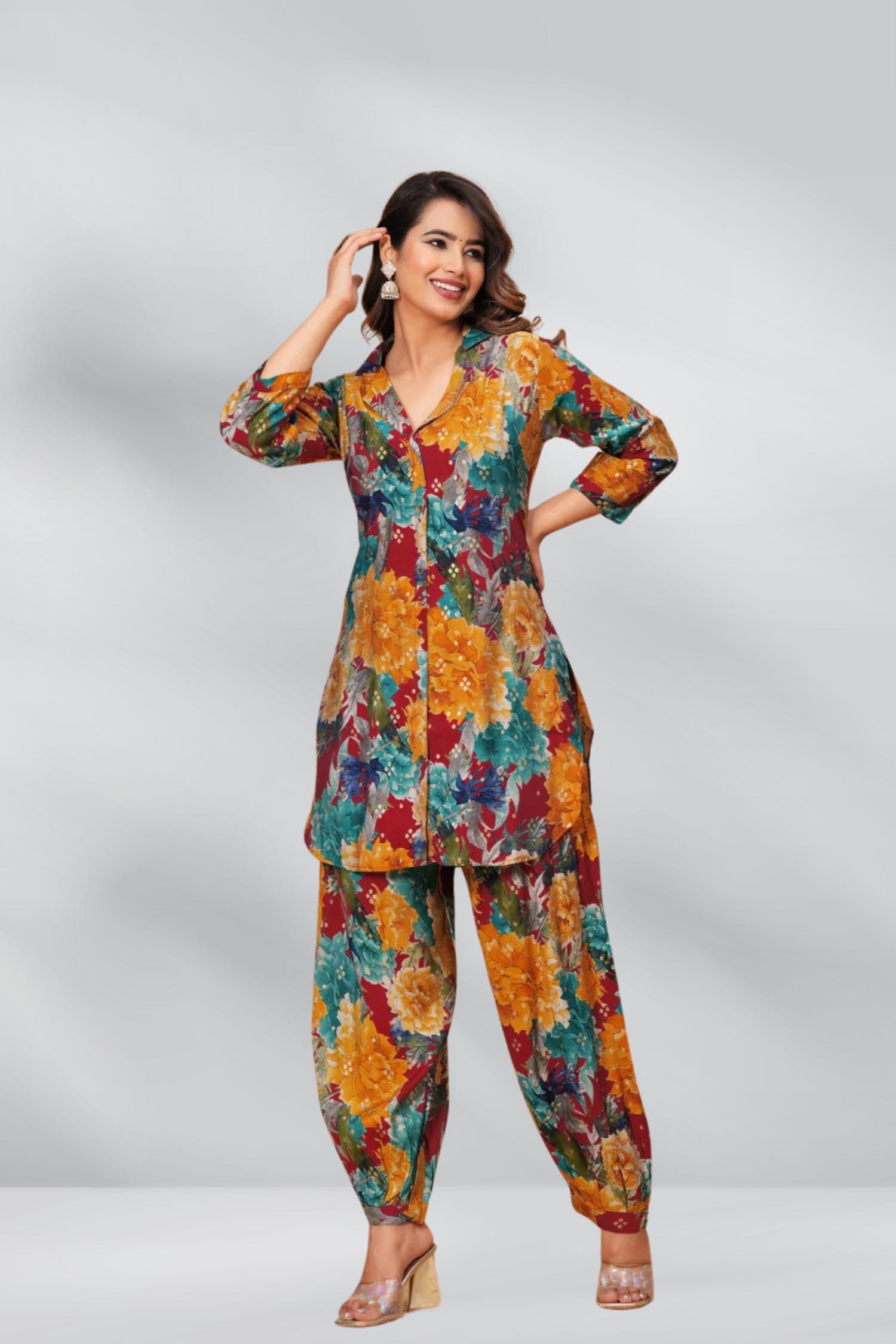 Pathani Big Floral Co-ord Set image 3
