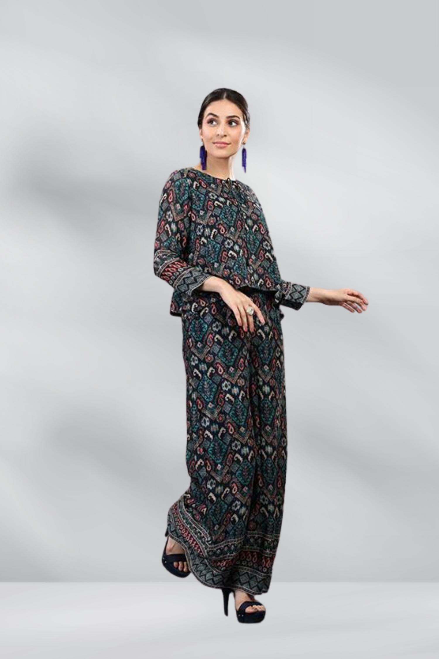 Chic Viscose Afghani Style Printed Co-ord Set