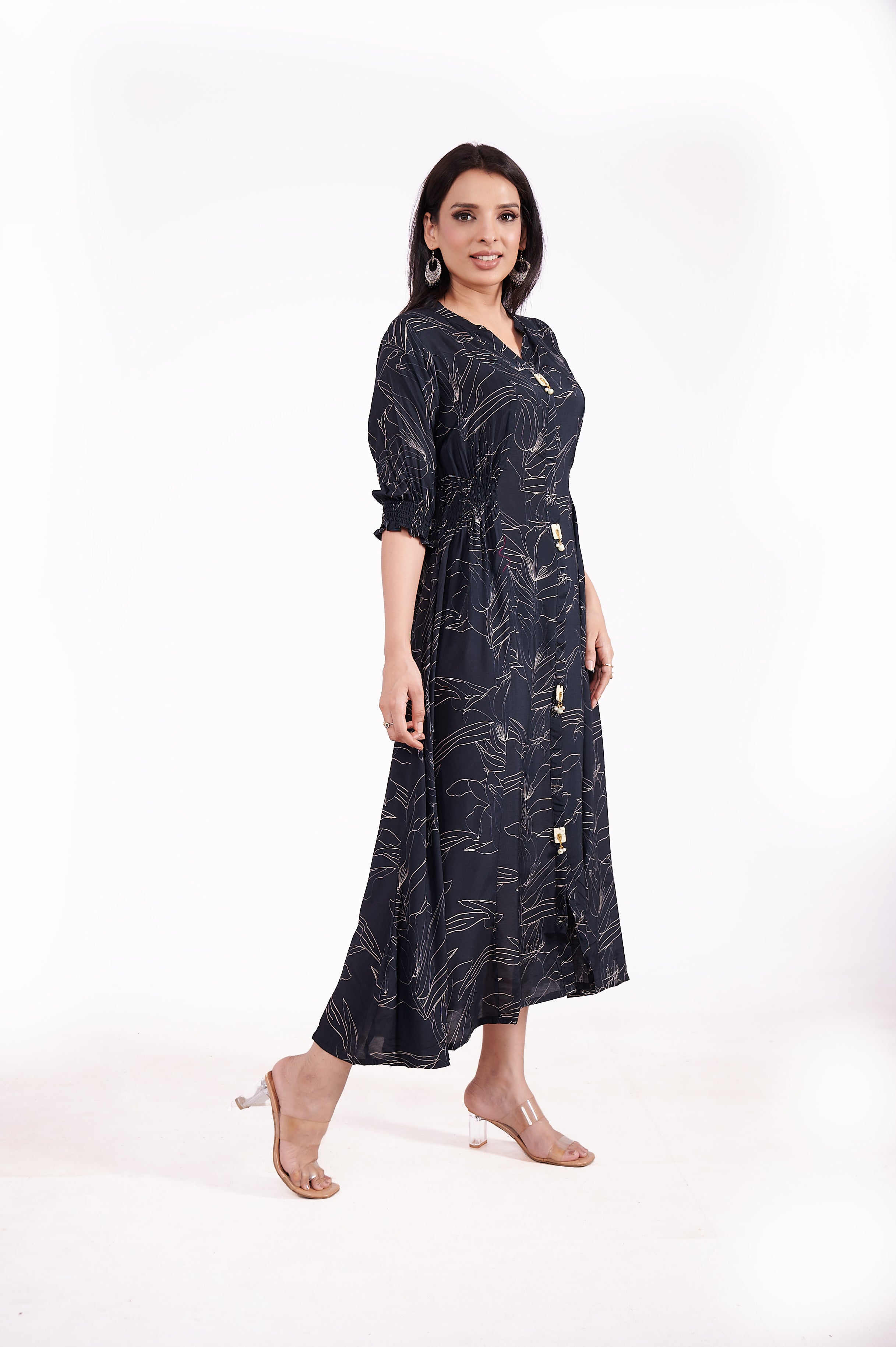 Muslin Floral Print Midi Dress image 2