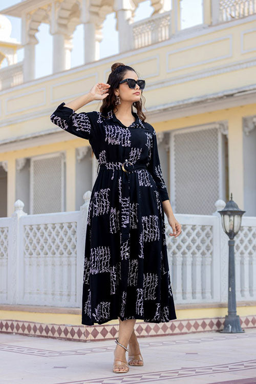 Shirt Long Dress With Belt image 2