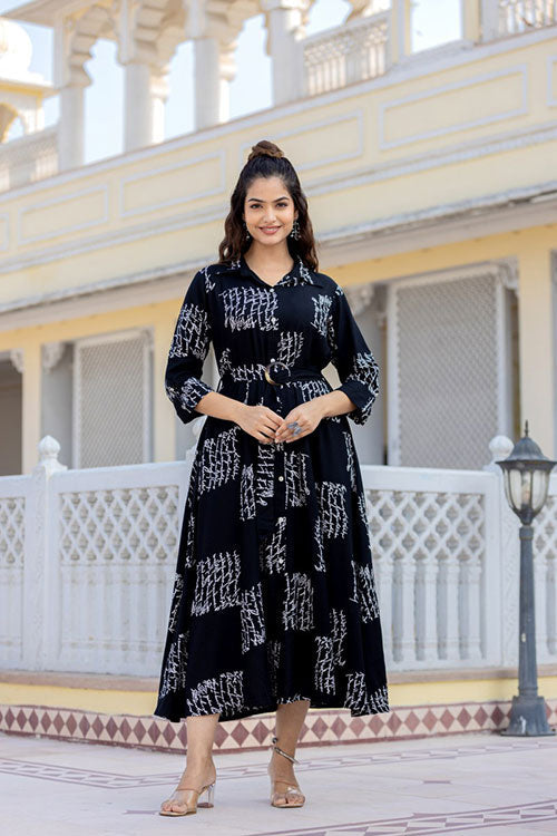 Shirt Long Dress With Belt