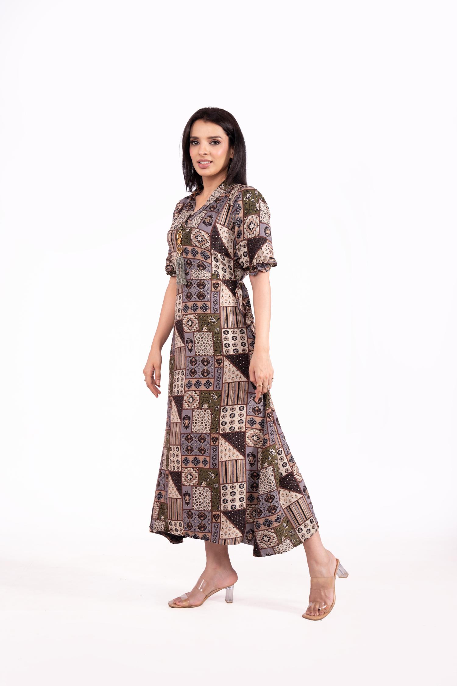 Cotton Ankle Length Printed Dress image 4