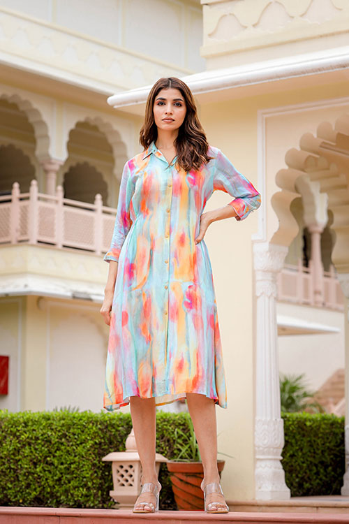 Rayon Shirt Dress image 2