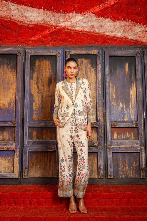 Partywear Cotton Co-ord Set With Jacket image 2