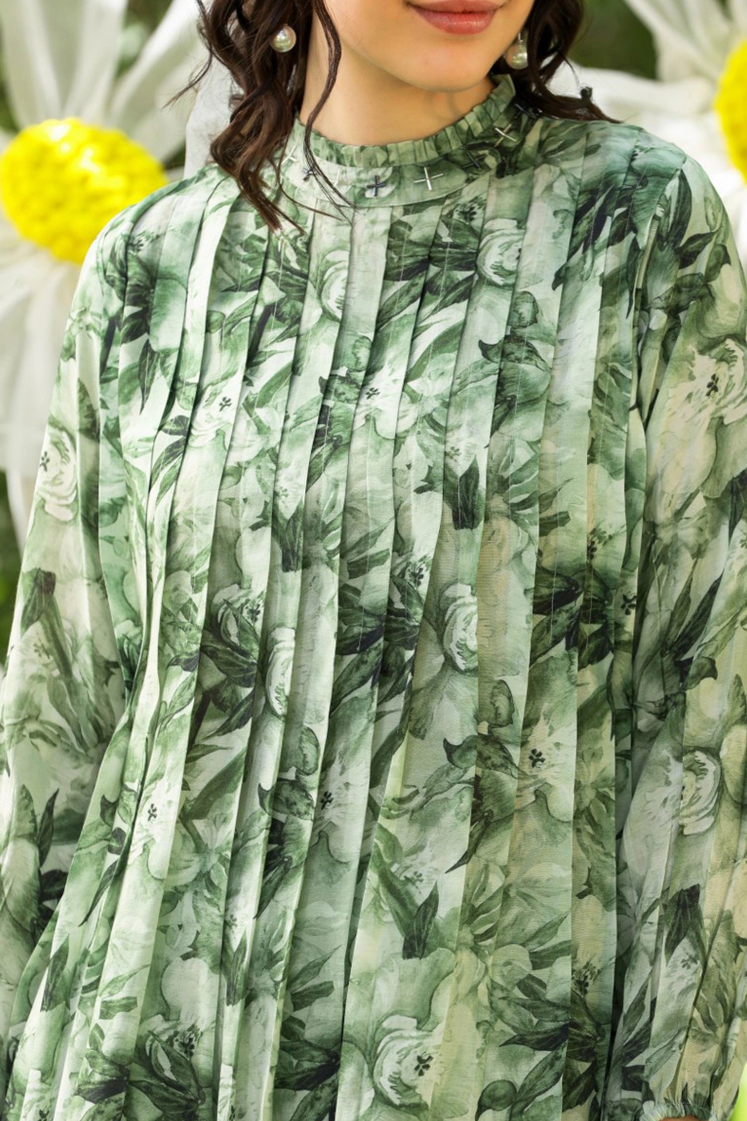 Muslin Printed Co-ord Set - Green image 2