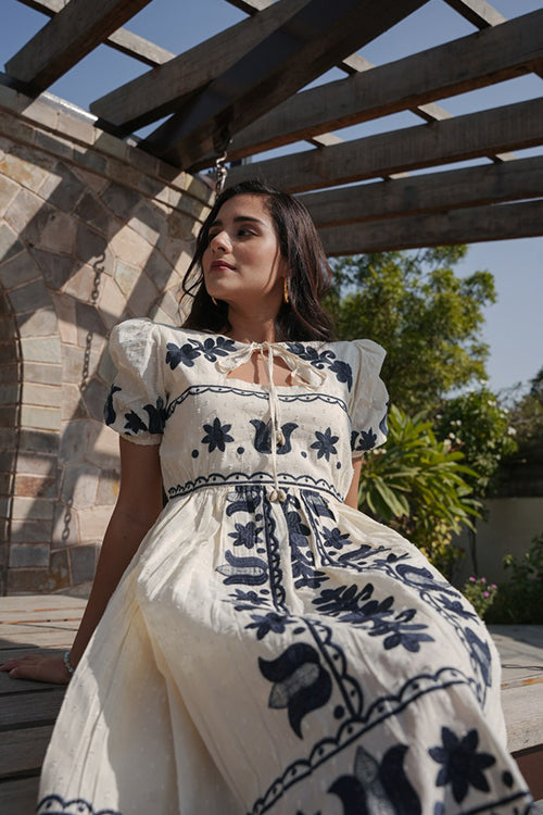 Cotton Embroidered Short Sleeves Tunic Dress image 2
