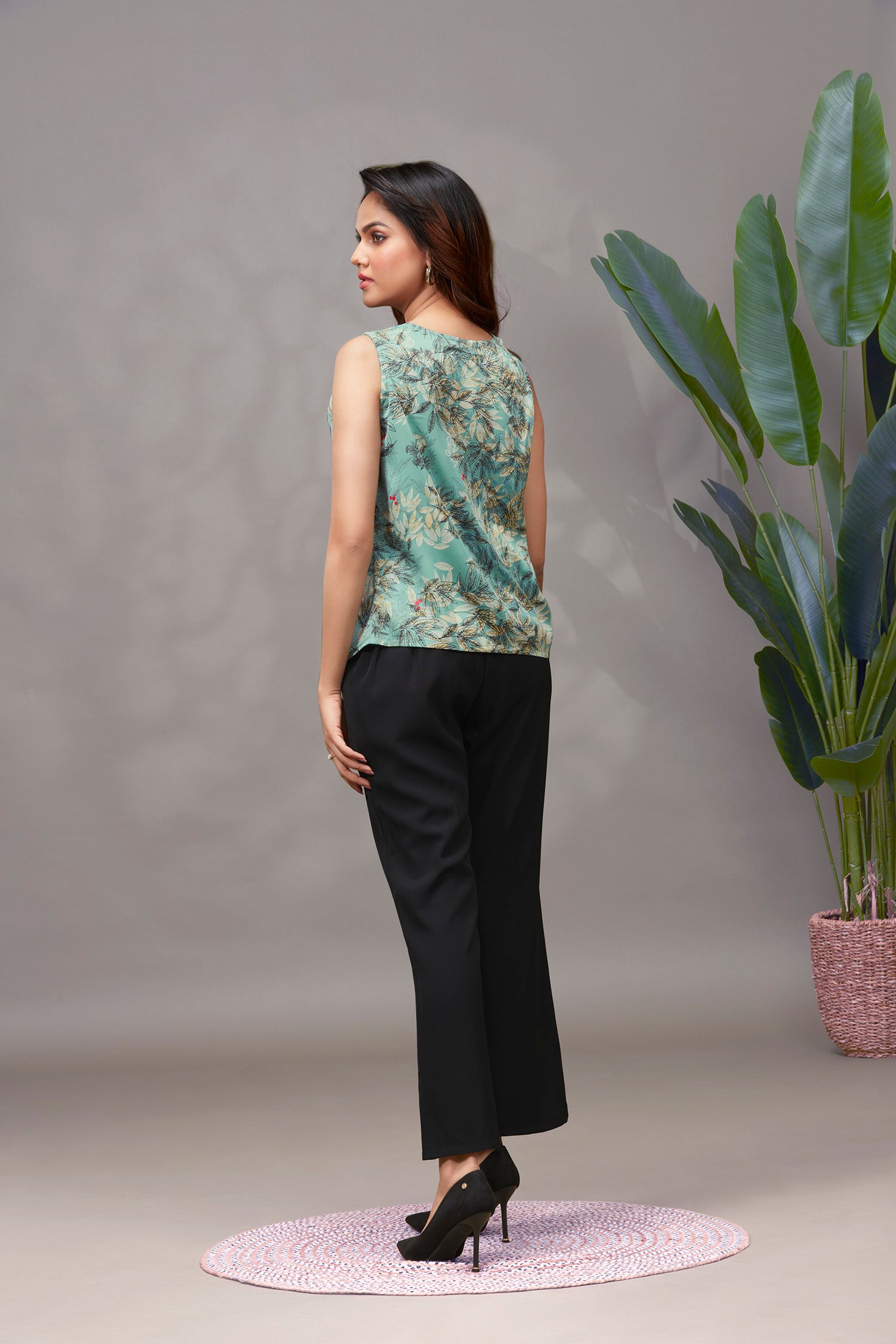 Satin Imp All Over Print Cowl Neck Top image 5