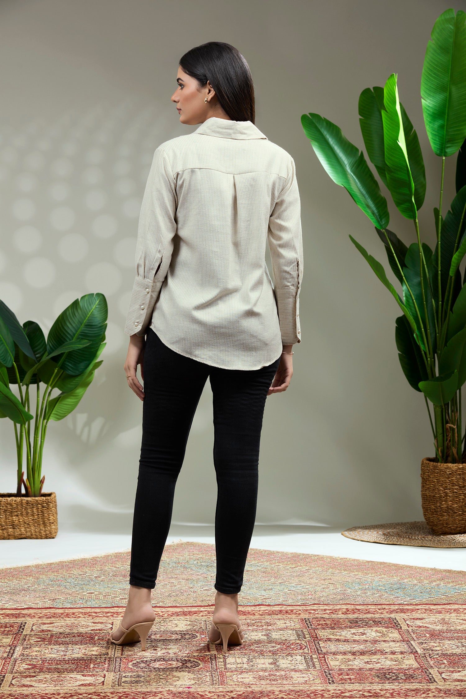 Linen Shirt With Embroidery Pocket image 5