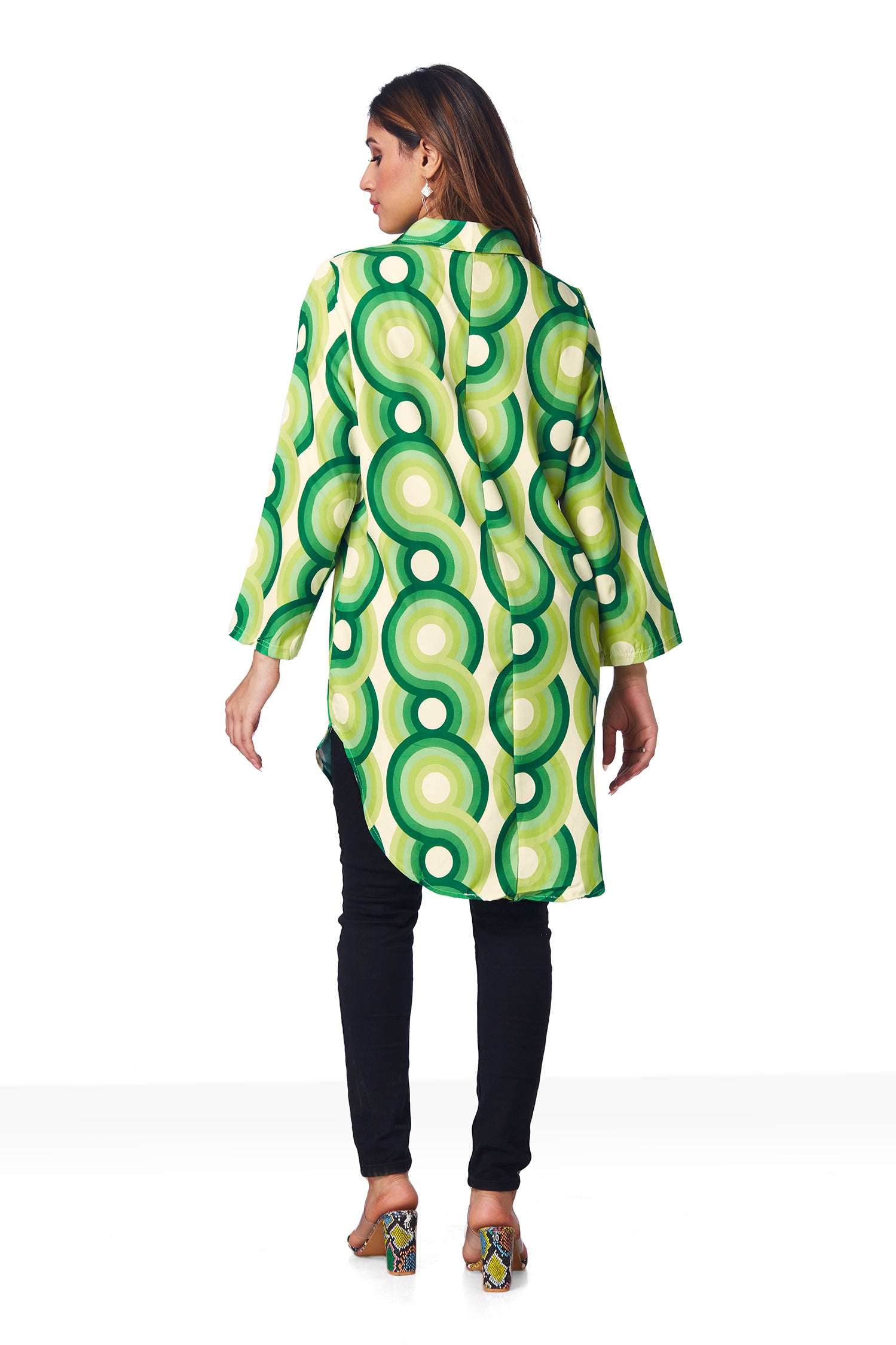 Geometric Print Top - Green image 5