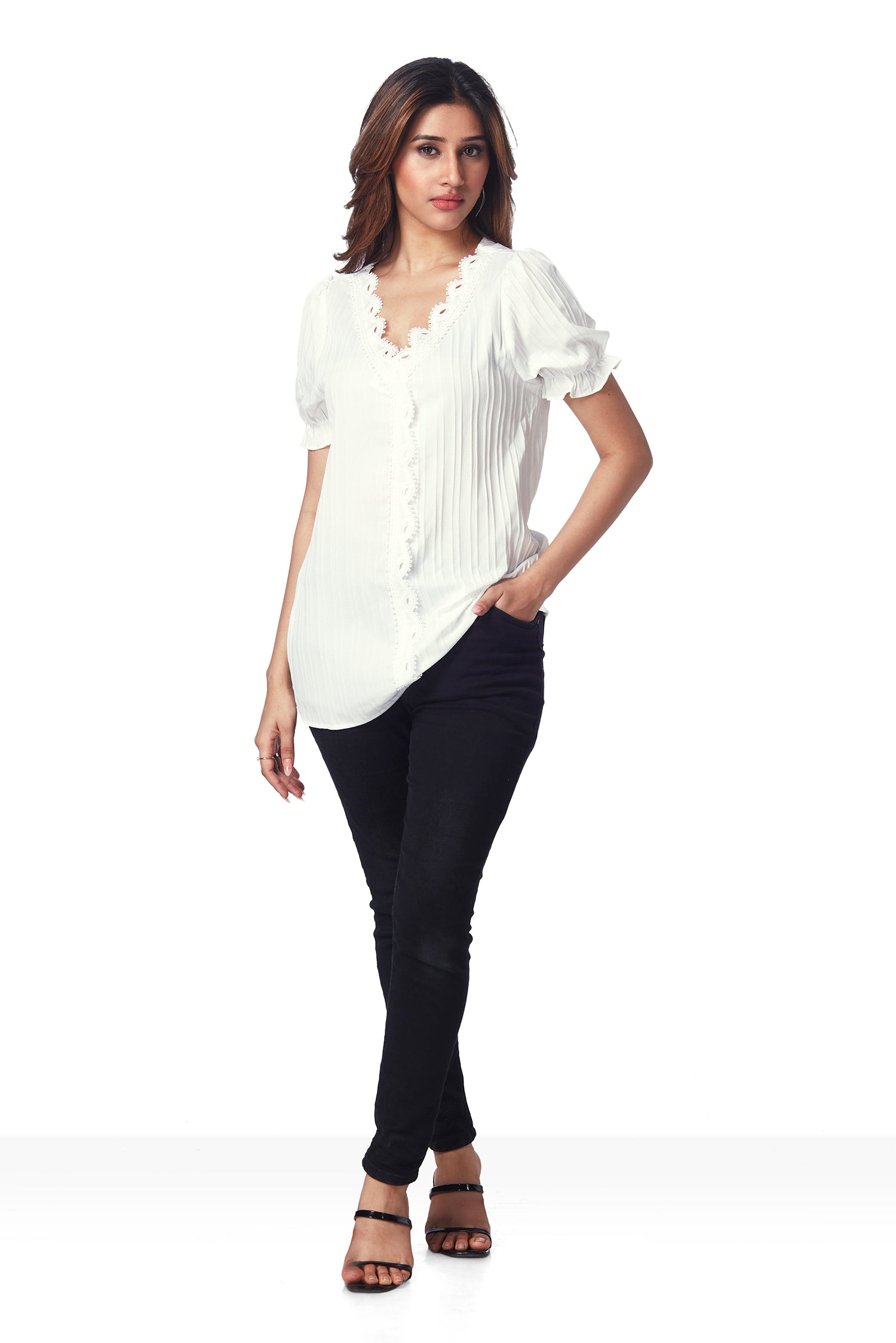 Top With Lace Work image 3
