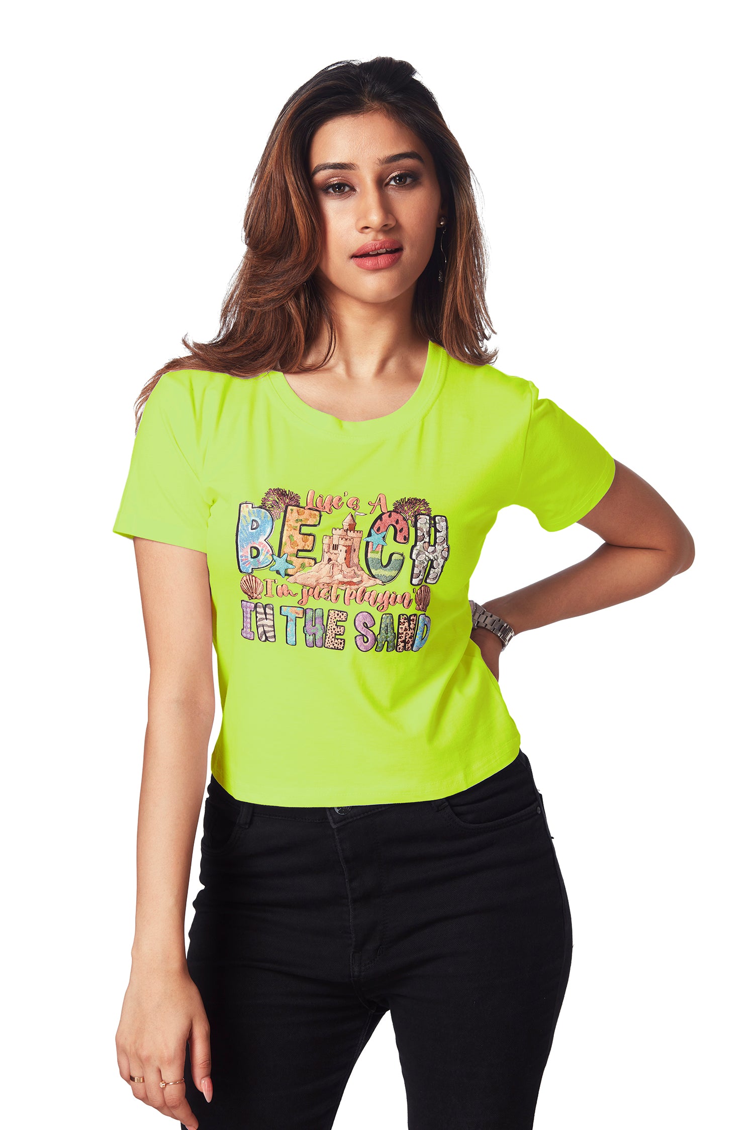 Chest Printed T-shirts - Green image 2