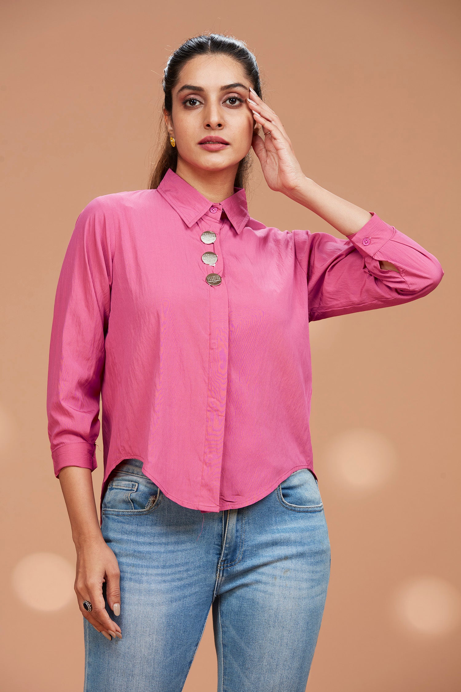 Fuchsia Crinkled Top image 2