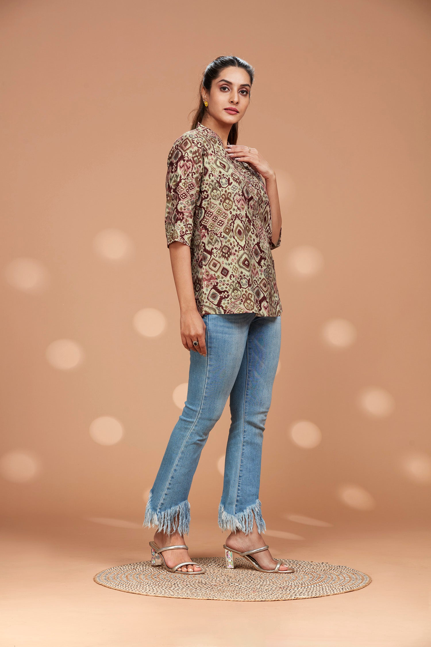 Printed Tunic With Front Button image 3