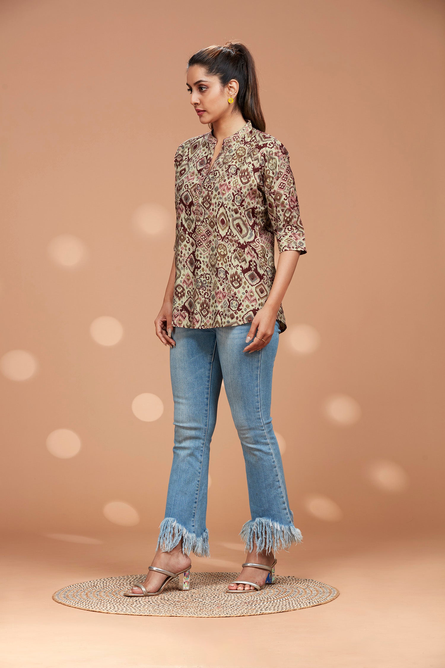 Printed Tunic With Front Button image 4