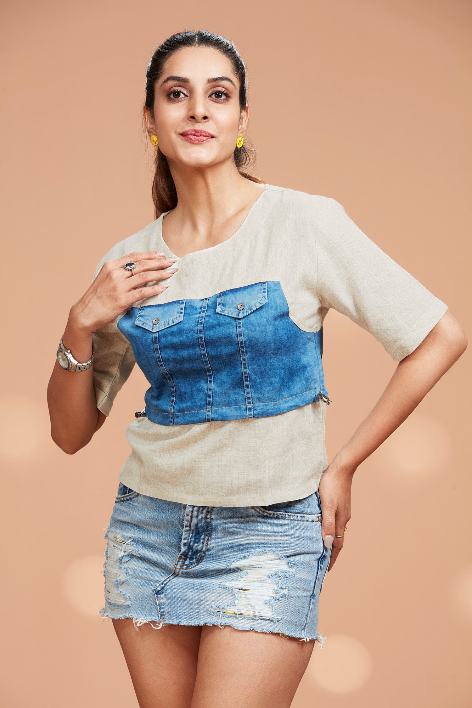 Cotton Patch Work T-shirt image 2