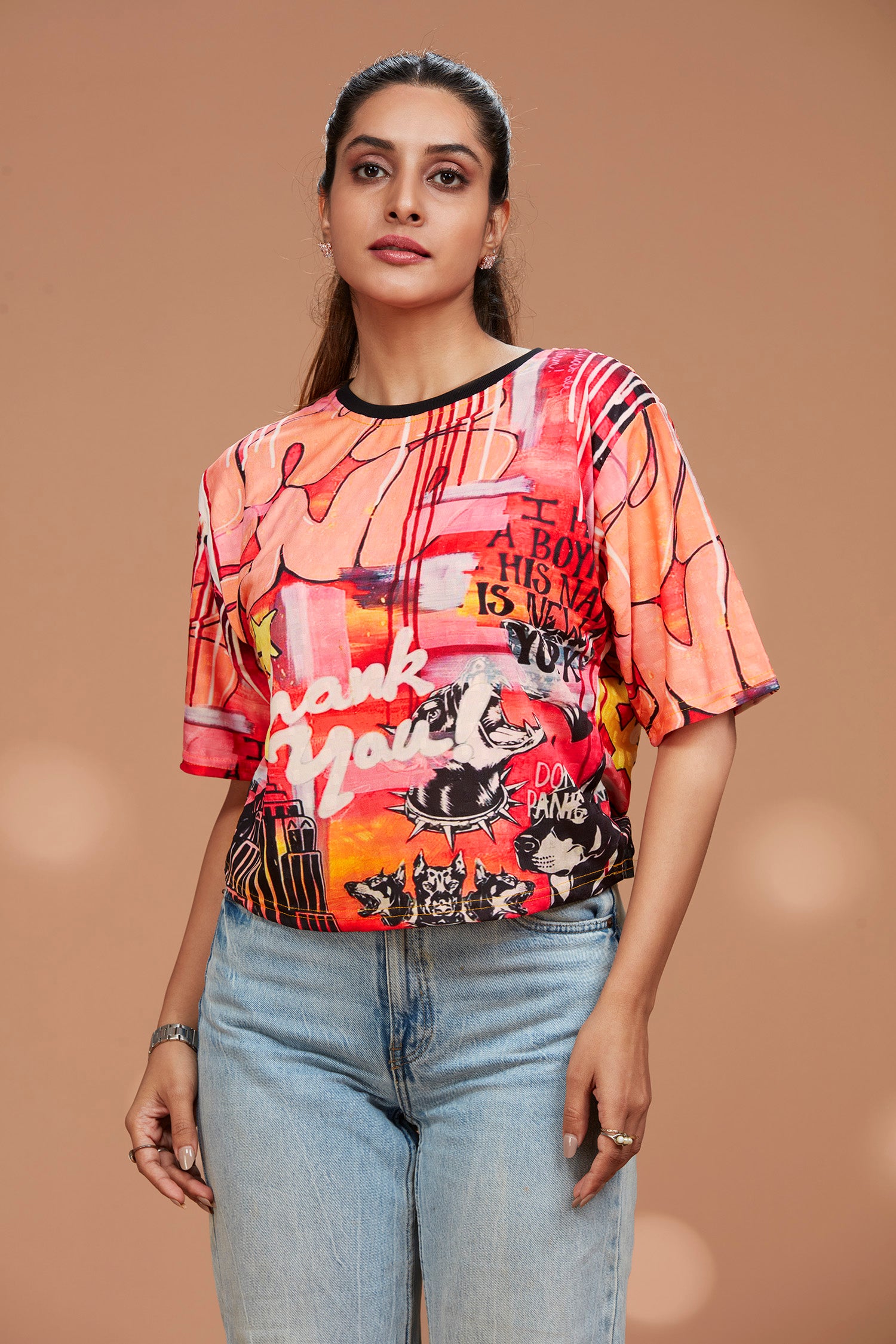 Loose Fit Thank You Printed T-shirt image 3