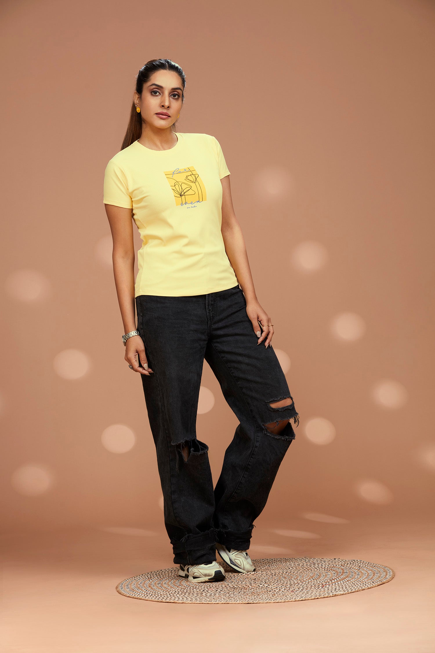 Round Neck Chest Print T-shirt image 4