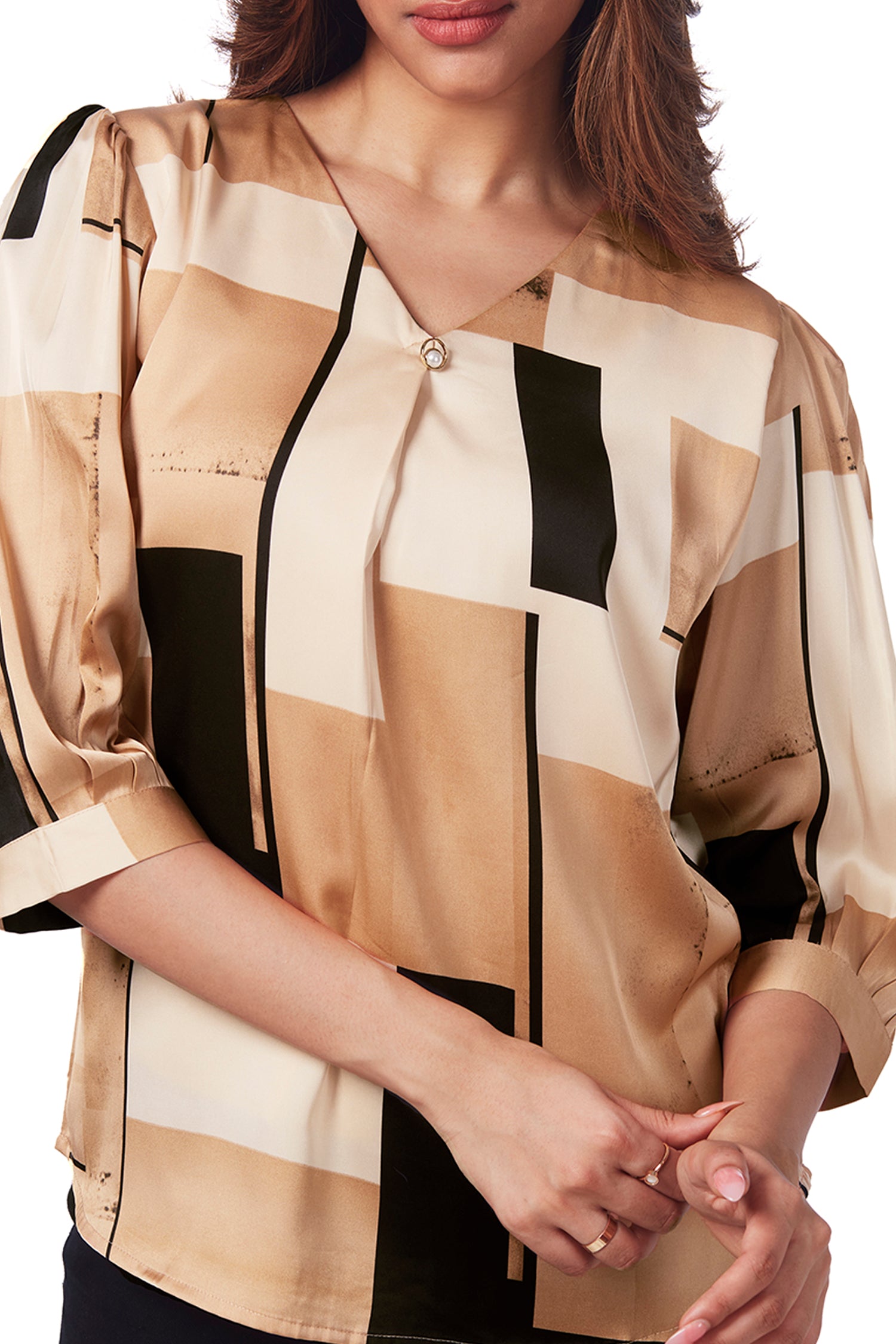 Satin Top With Marble Print image 2