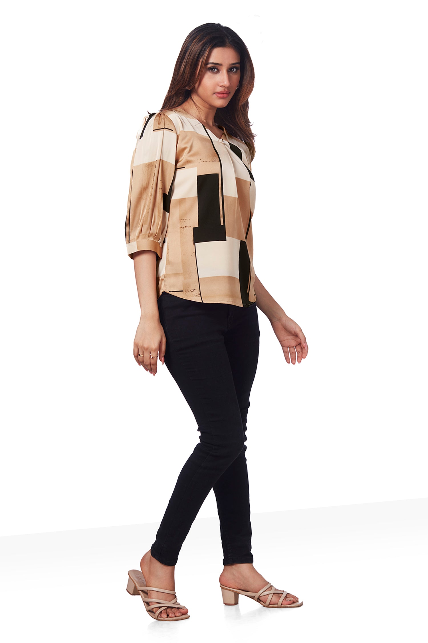 Satin Top With Marble Print image 4