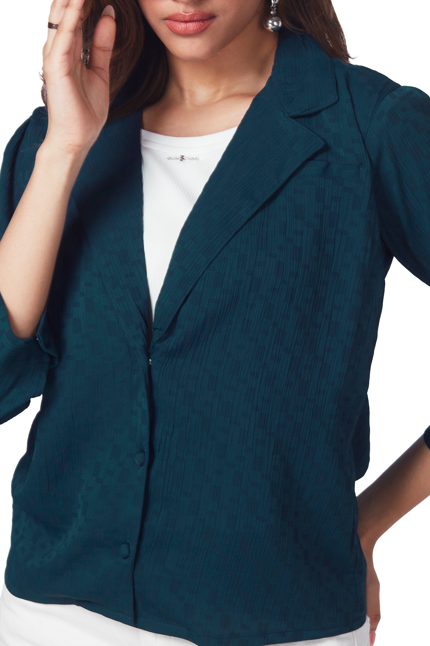Causal Shirt With Inner Attached - Dark Blue image 2