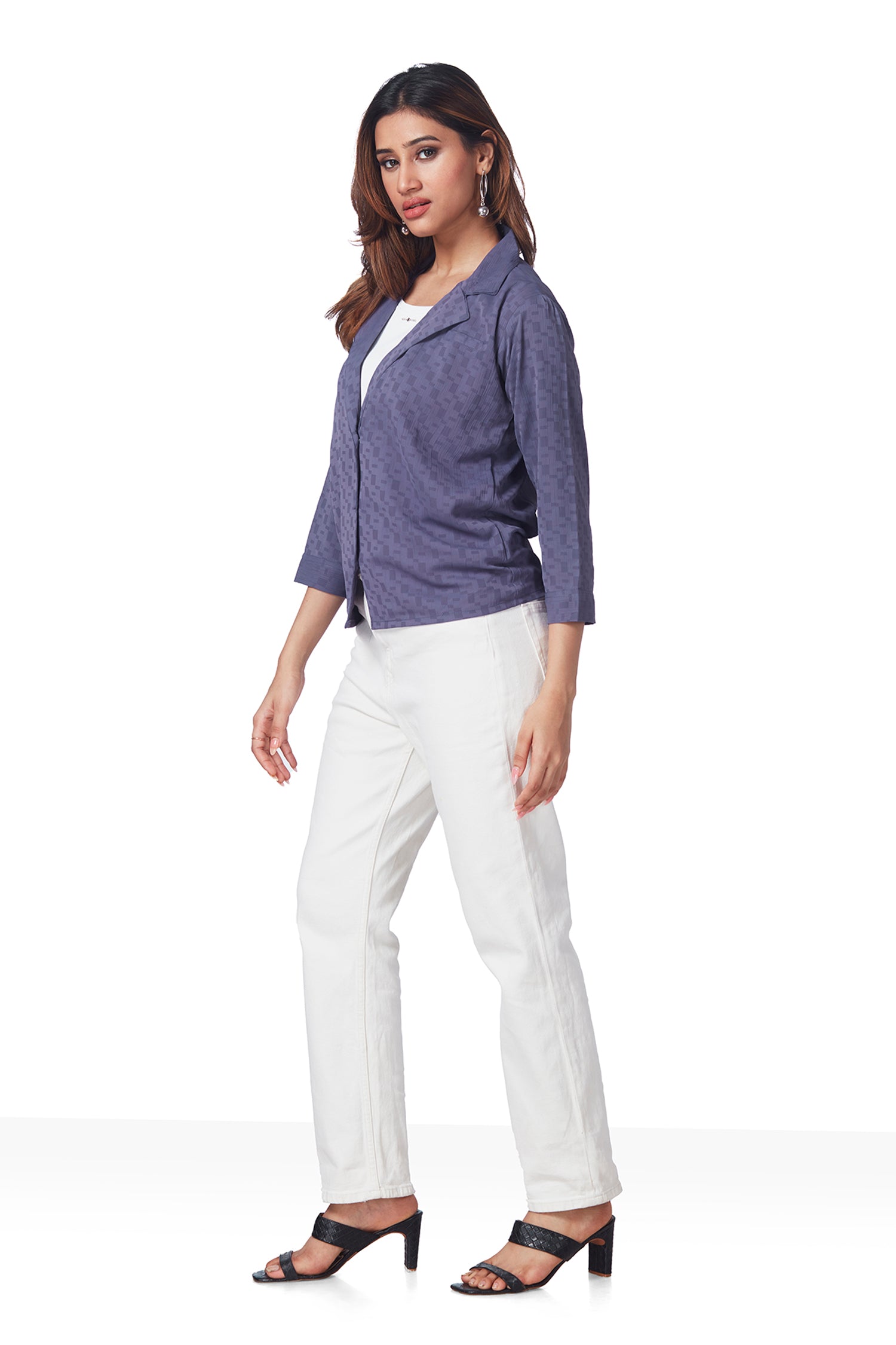 Causal Blue Shirt With Inner Attached image 3