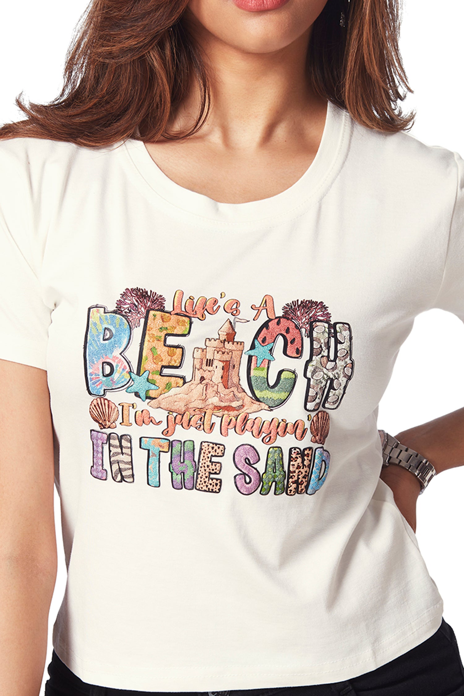 Chest Printed T-shirts - White image 2