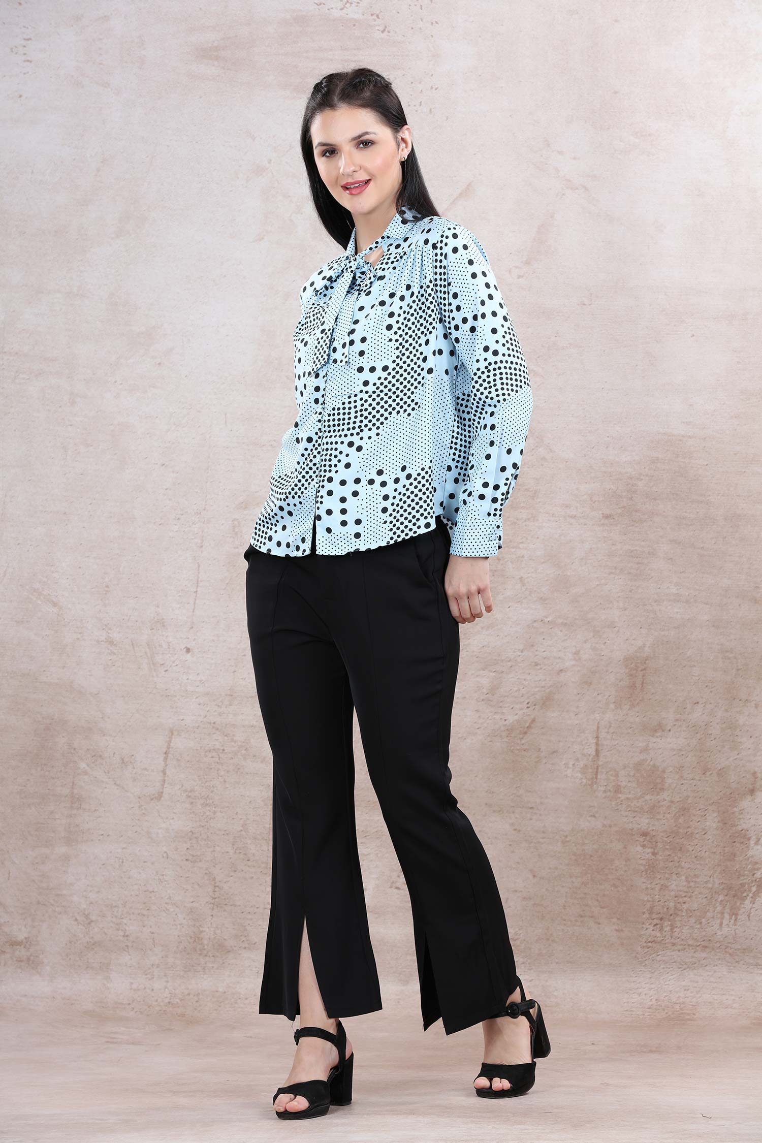 Polka Dot Front Knot Shirt image 2