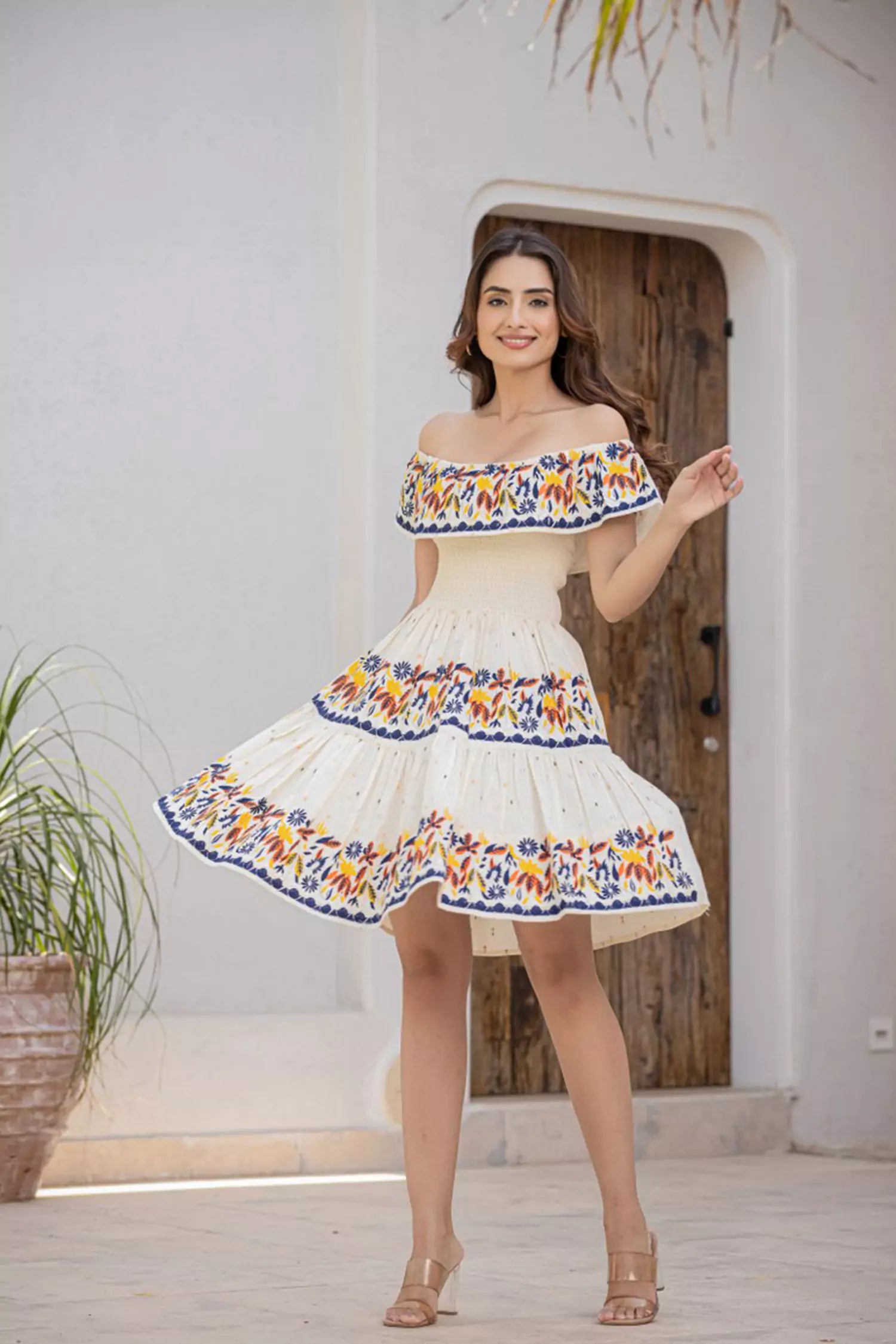 Off Shoulder Embroidered Tunic image 3