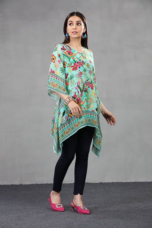 Short Kaftan With Ethnic Print image 2