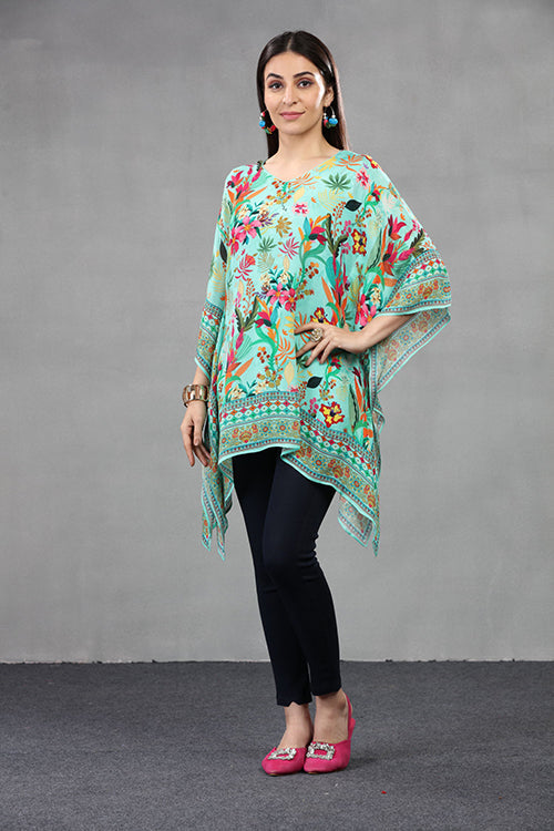 Short Kaftan With Ethnic Print image 3