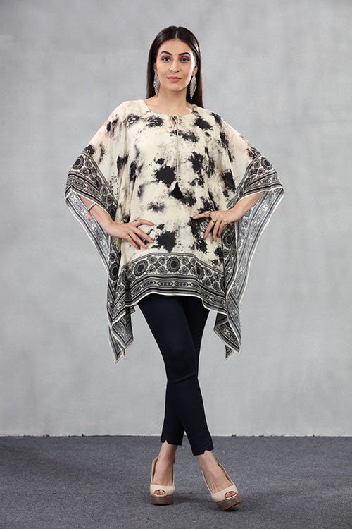Short Kaftan With Marble Print image 2