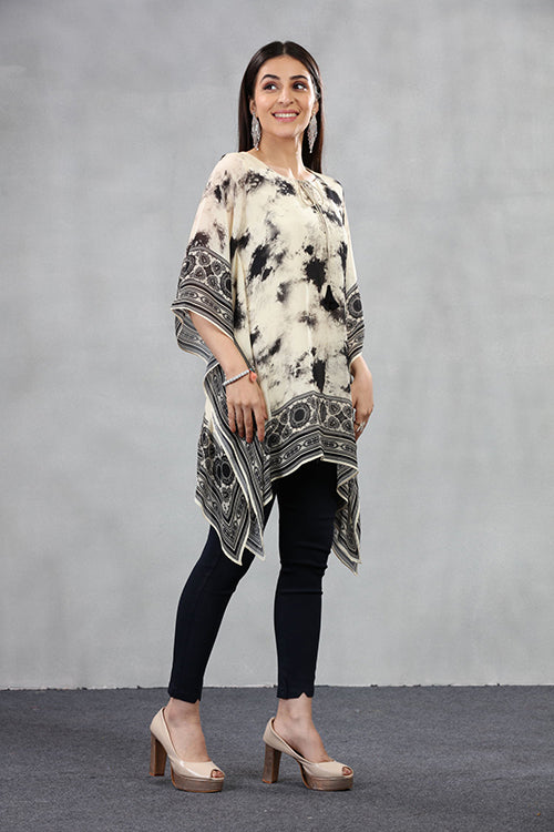 Short Kaftan With Marble Print image 3