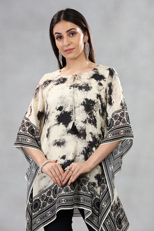 Short Kaftan With Marble Print image 4
