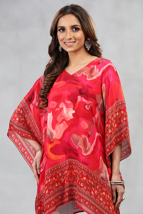 Abstract Printed Short Kaftan image 2