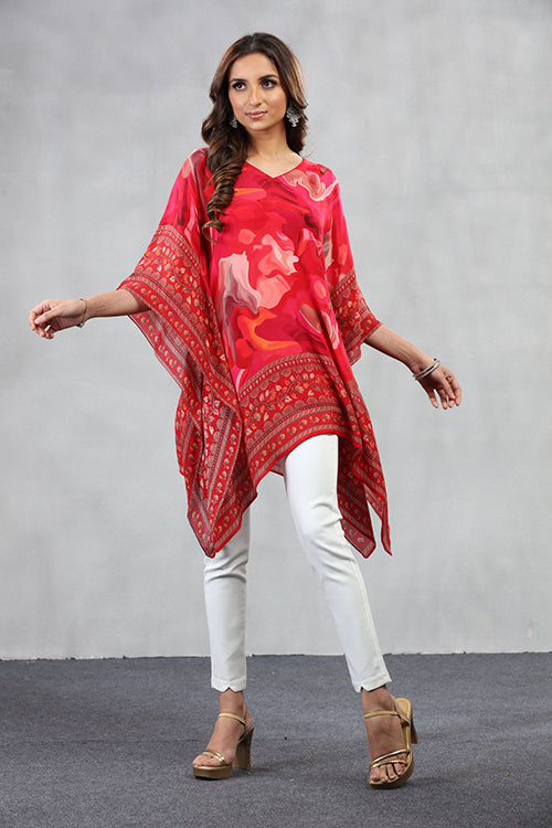 Abstract Printed Short Kaftan image 3