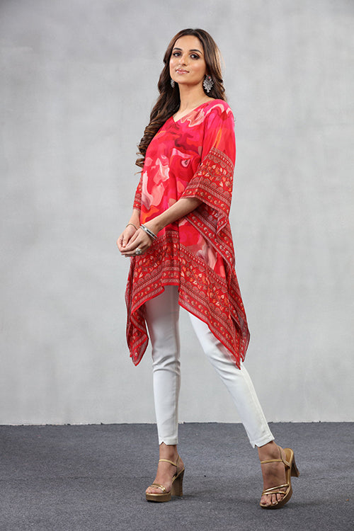 Abstract Printed Short Kaftan image 4