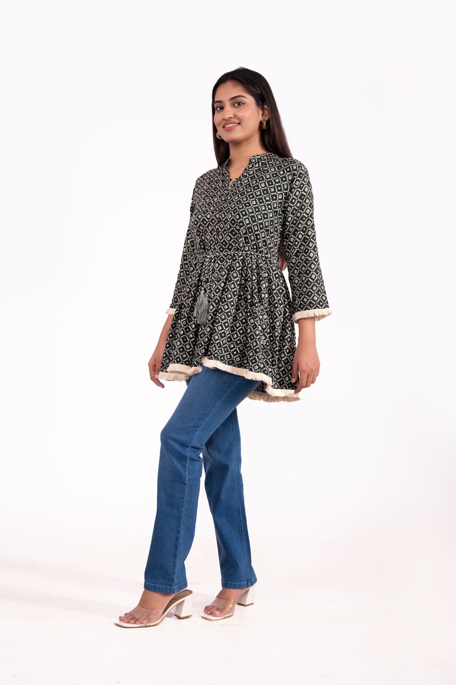 Rayon Bandhini Printed Tunic Top image 4