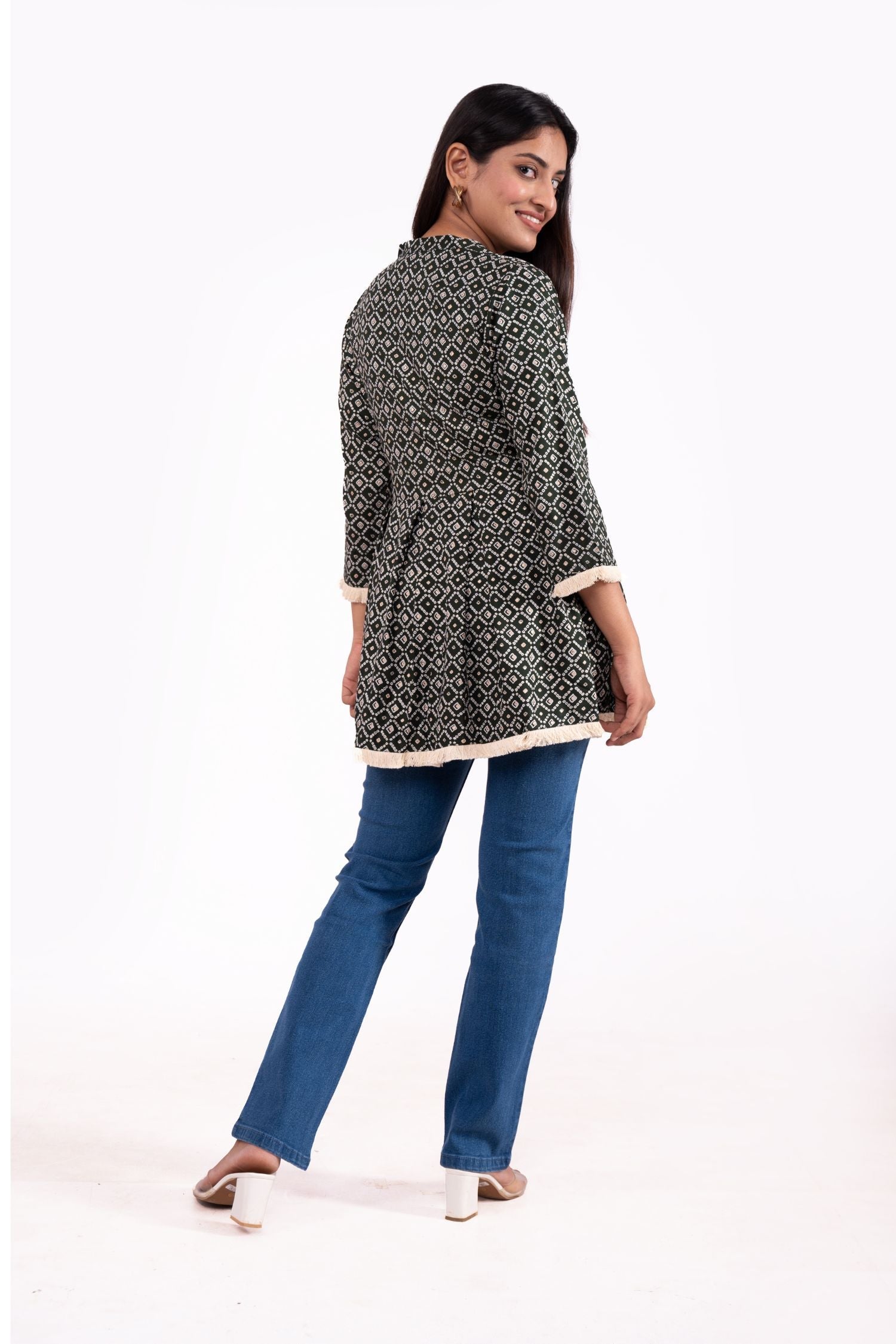 Rayon Bandhini Printed Tunic Top image 5