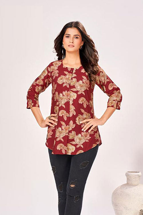 Cotton Floral Foil Printed A Line Tunic Top image 2