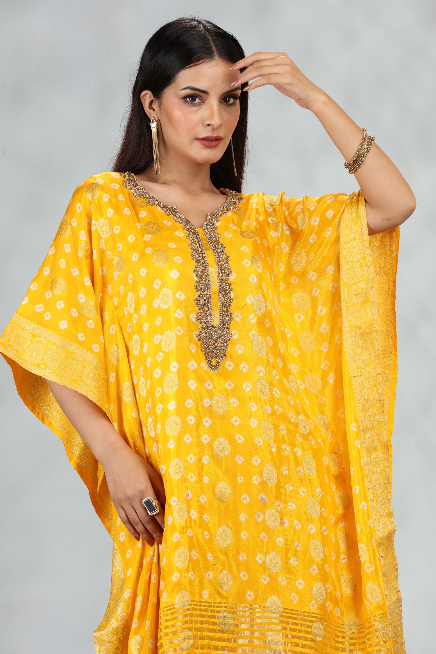 Bandhani Silk Kaftan image 5