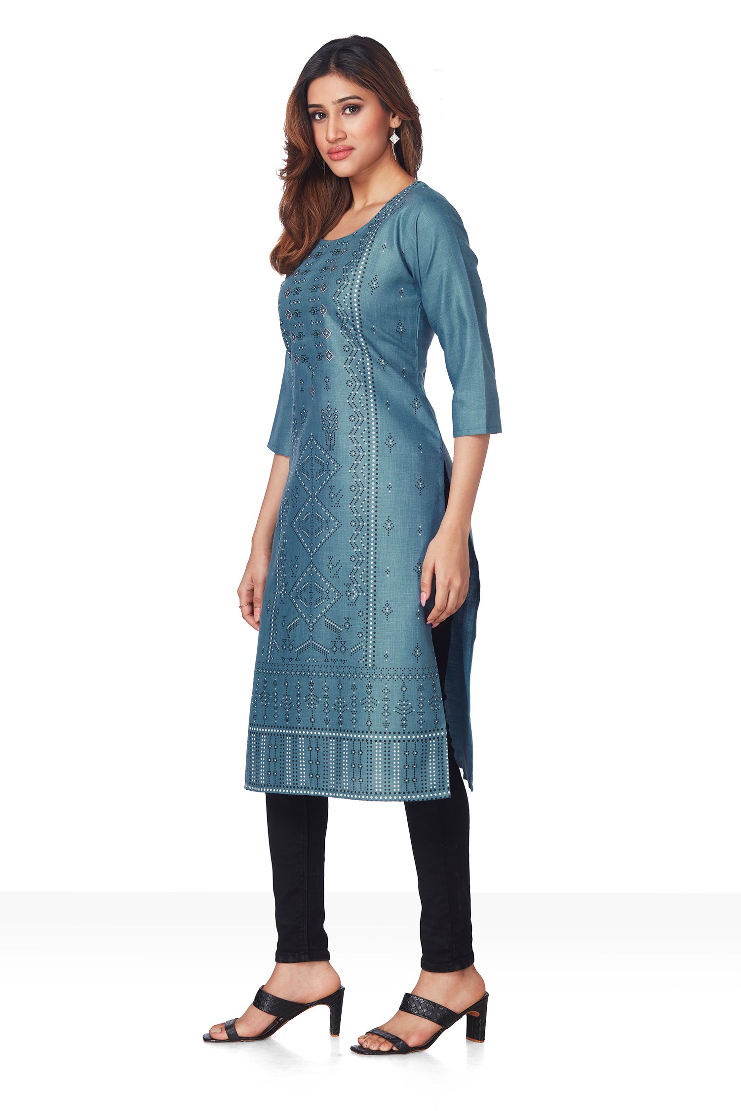 Dailywear Stylish Cotton Kurti - Blue image 4