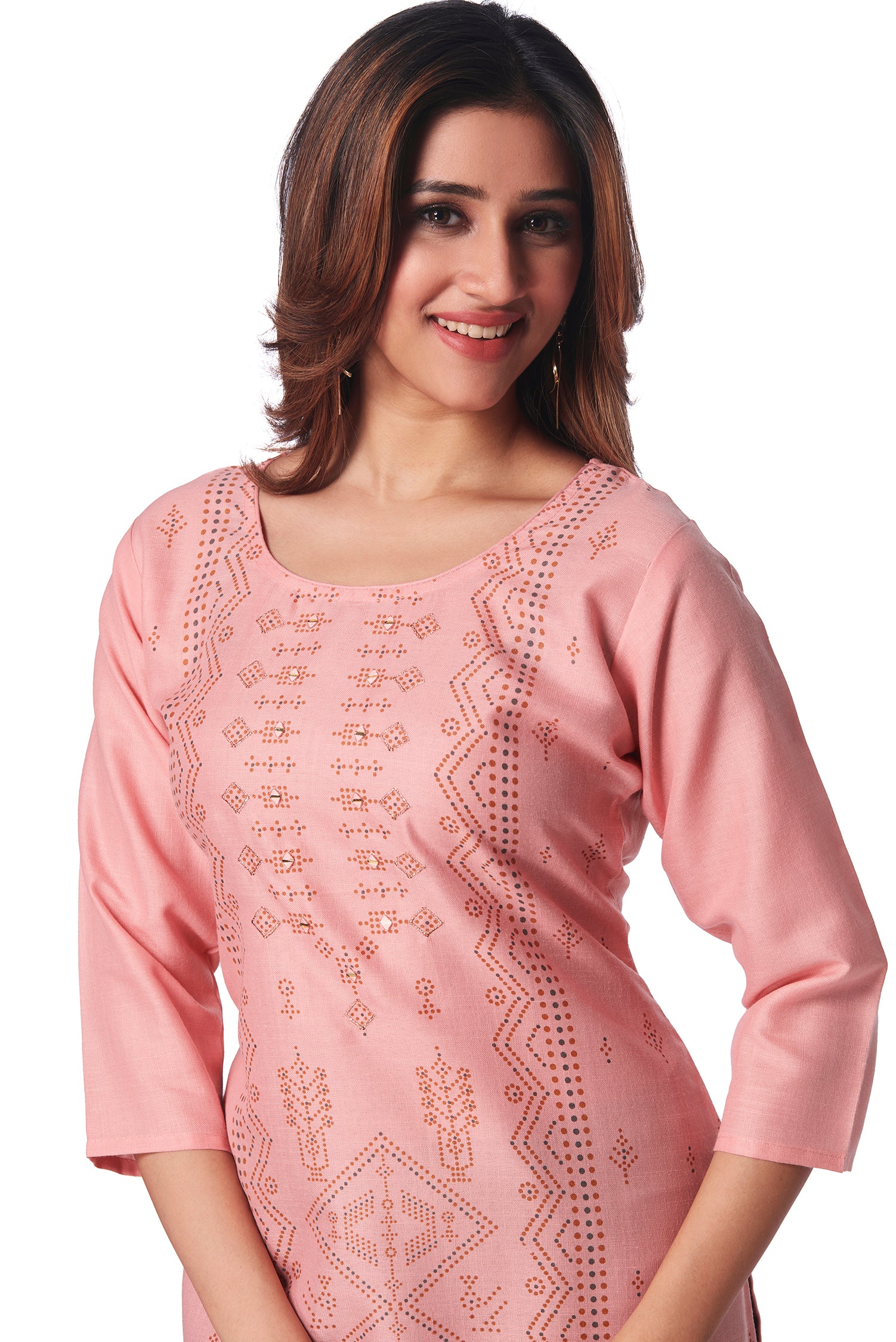 Dailywear Stylish Cotton Kurti - Peach image 2