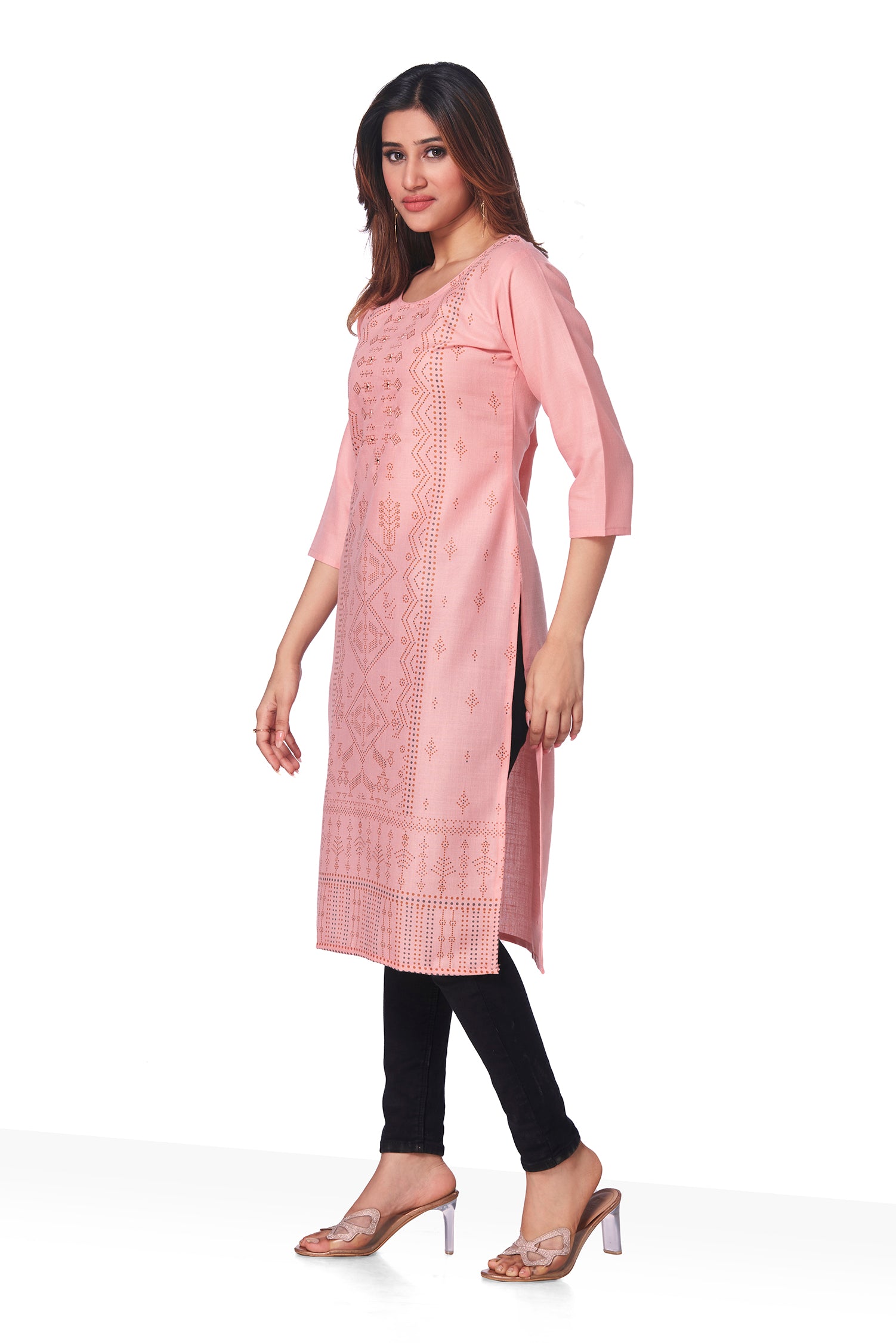 Dailywear Stylish Cotton Kurti - Peach image 4