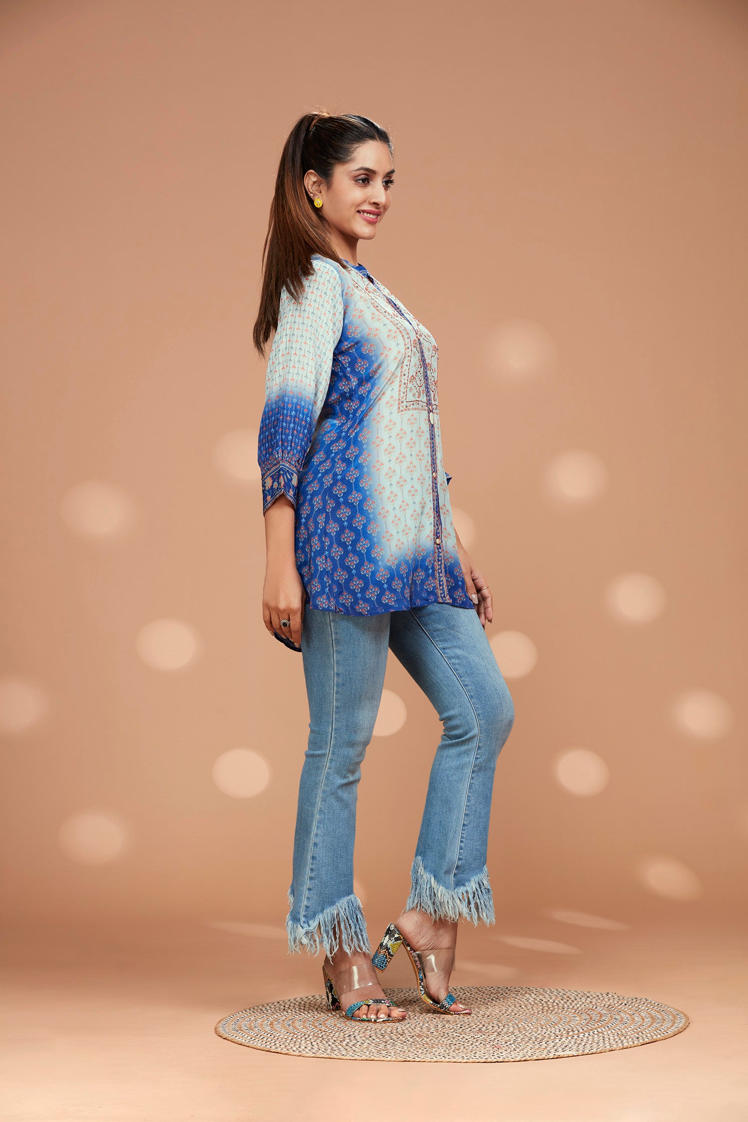 Muslin Ombre Long Kurti image 4