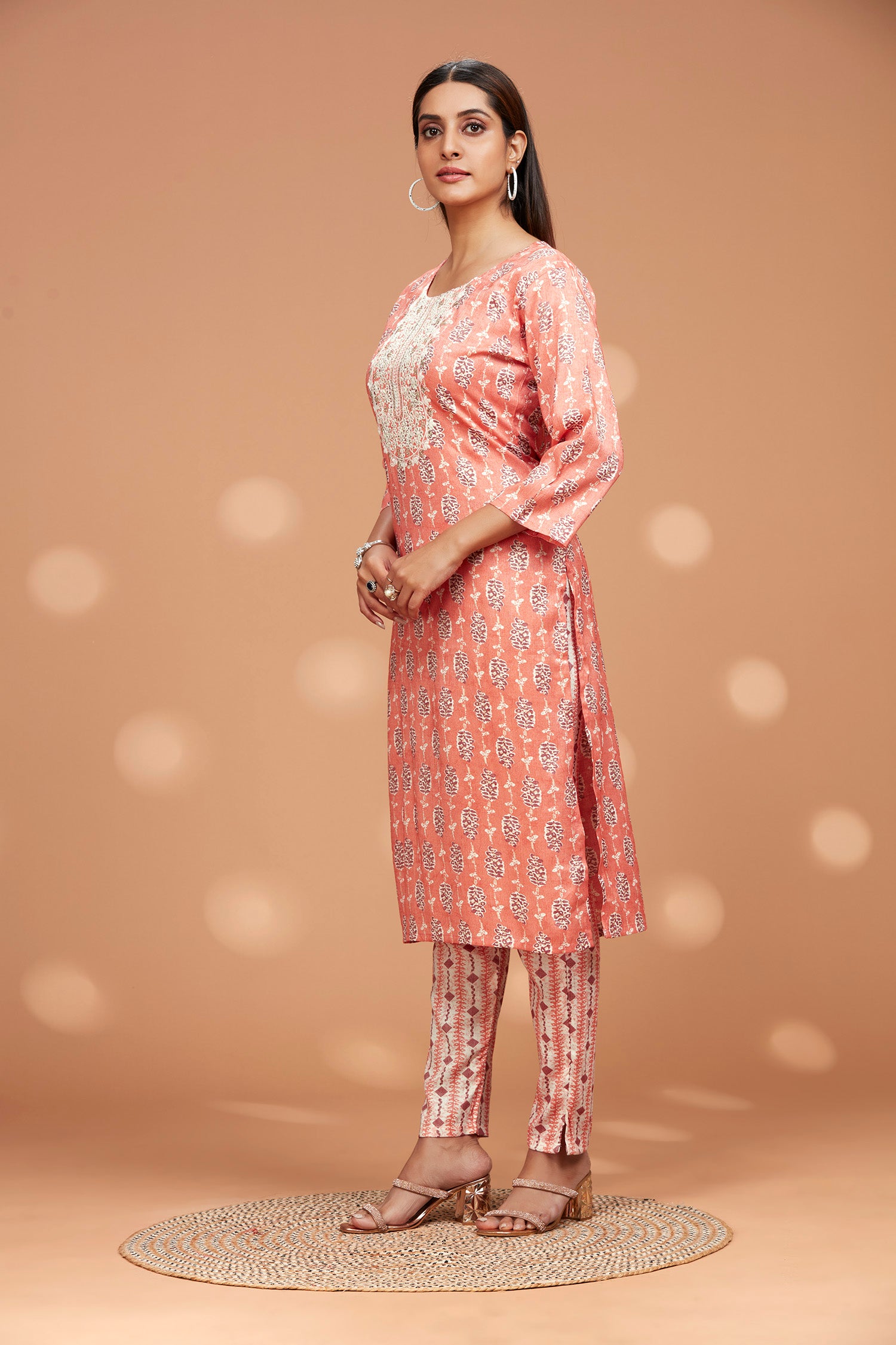 Two-piece Rayon Printed Kurti Set image 3